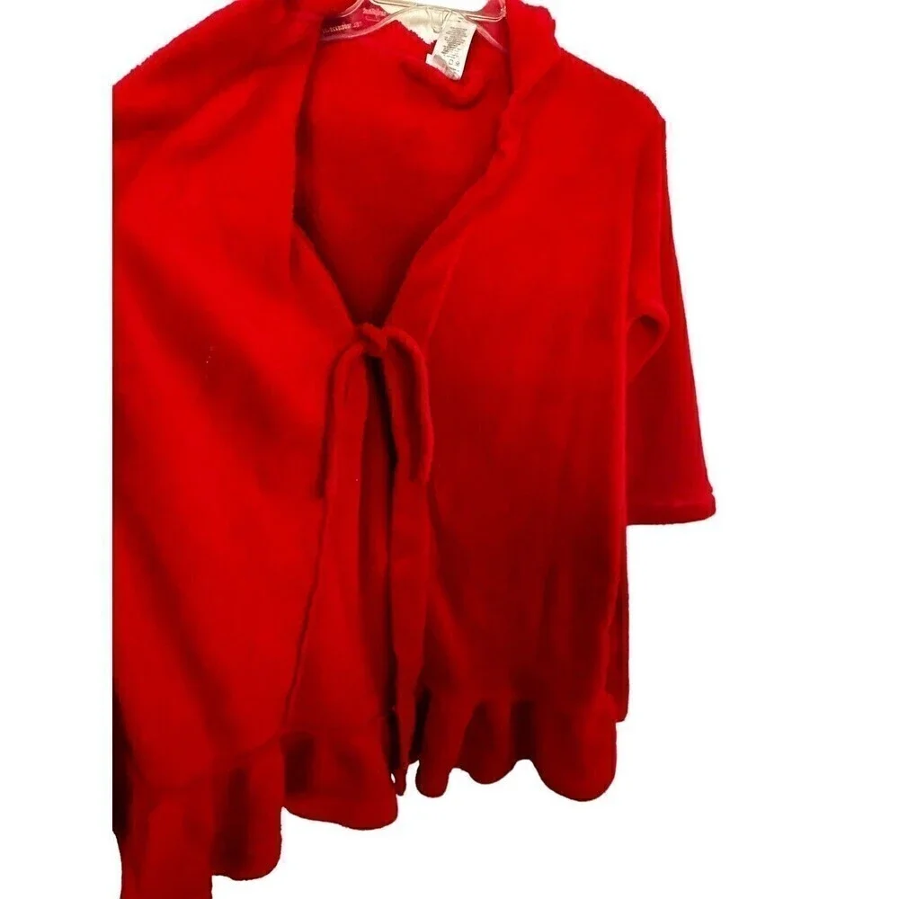 Pj & Me Toddler Girls Wrap Around Robe Red 6/6X